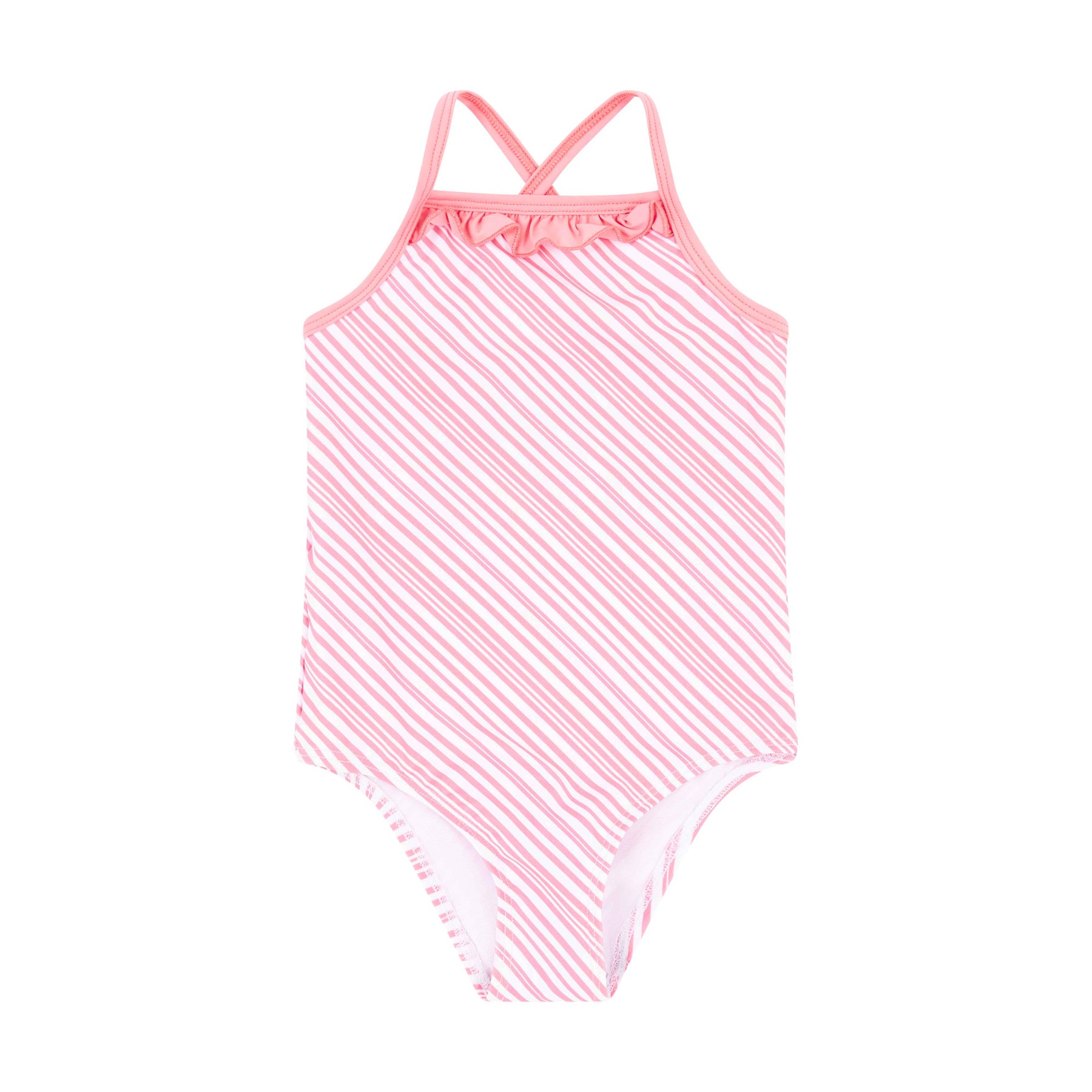 Pink striped one piece swimsuit deals