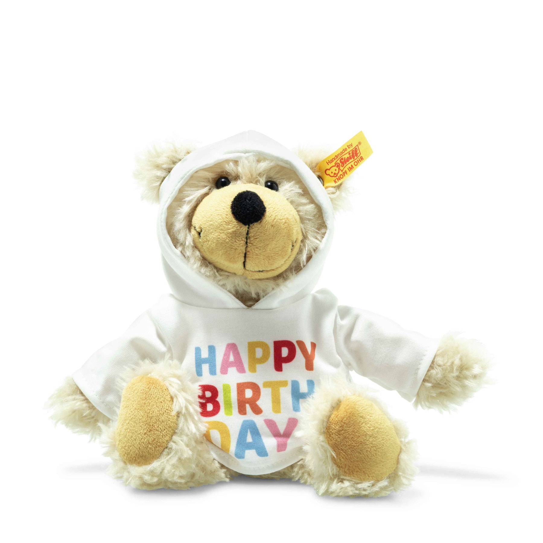 Ours Teddy-pantin Charly Happy Birthday avec sweat à capuche