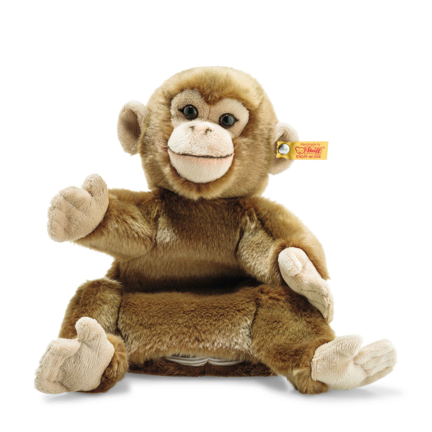 Hand puppet monkey 30 cm light brown Steiff