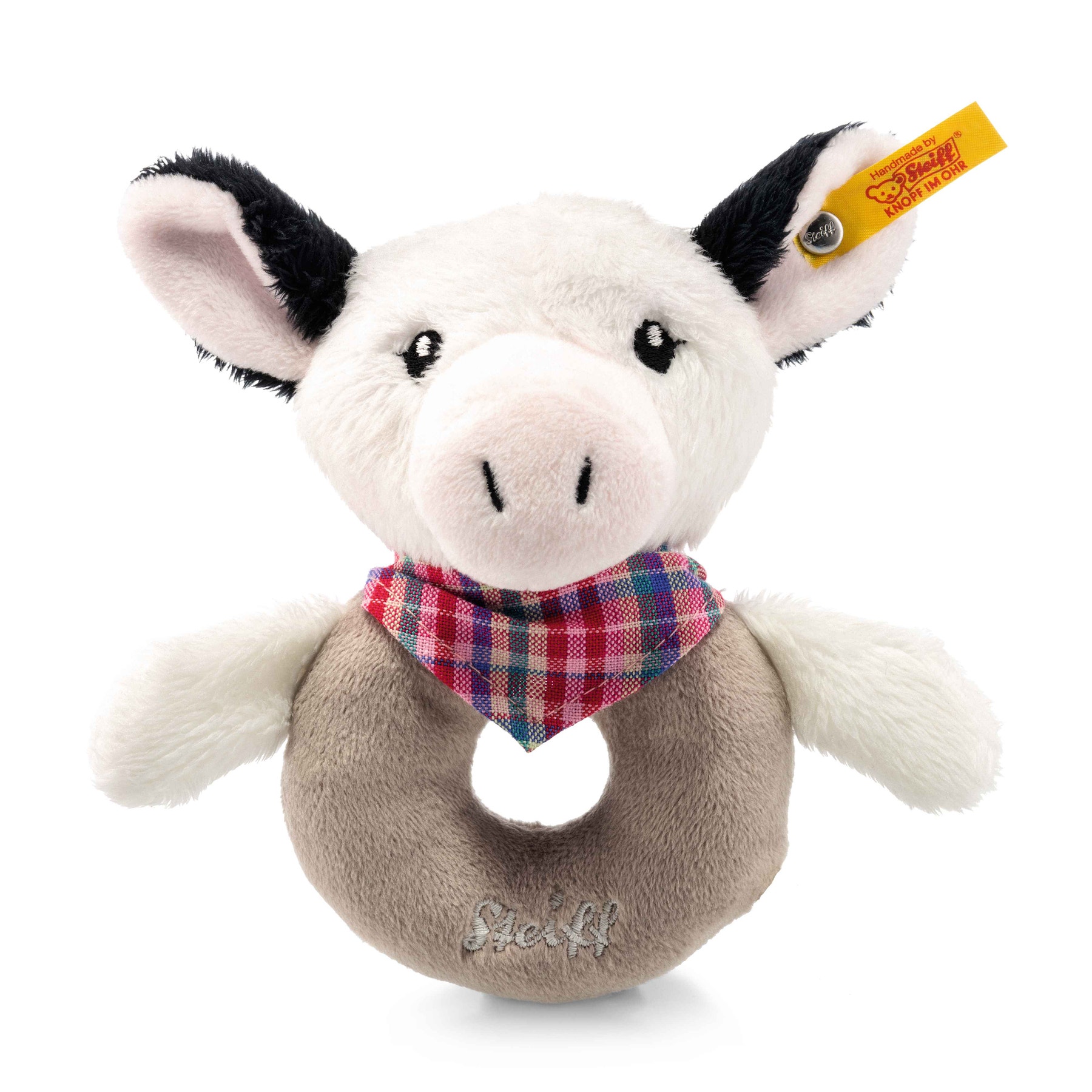 Happy Farm Cowaloo cow grip toy with rattle