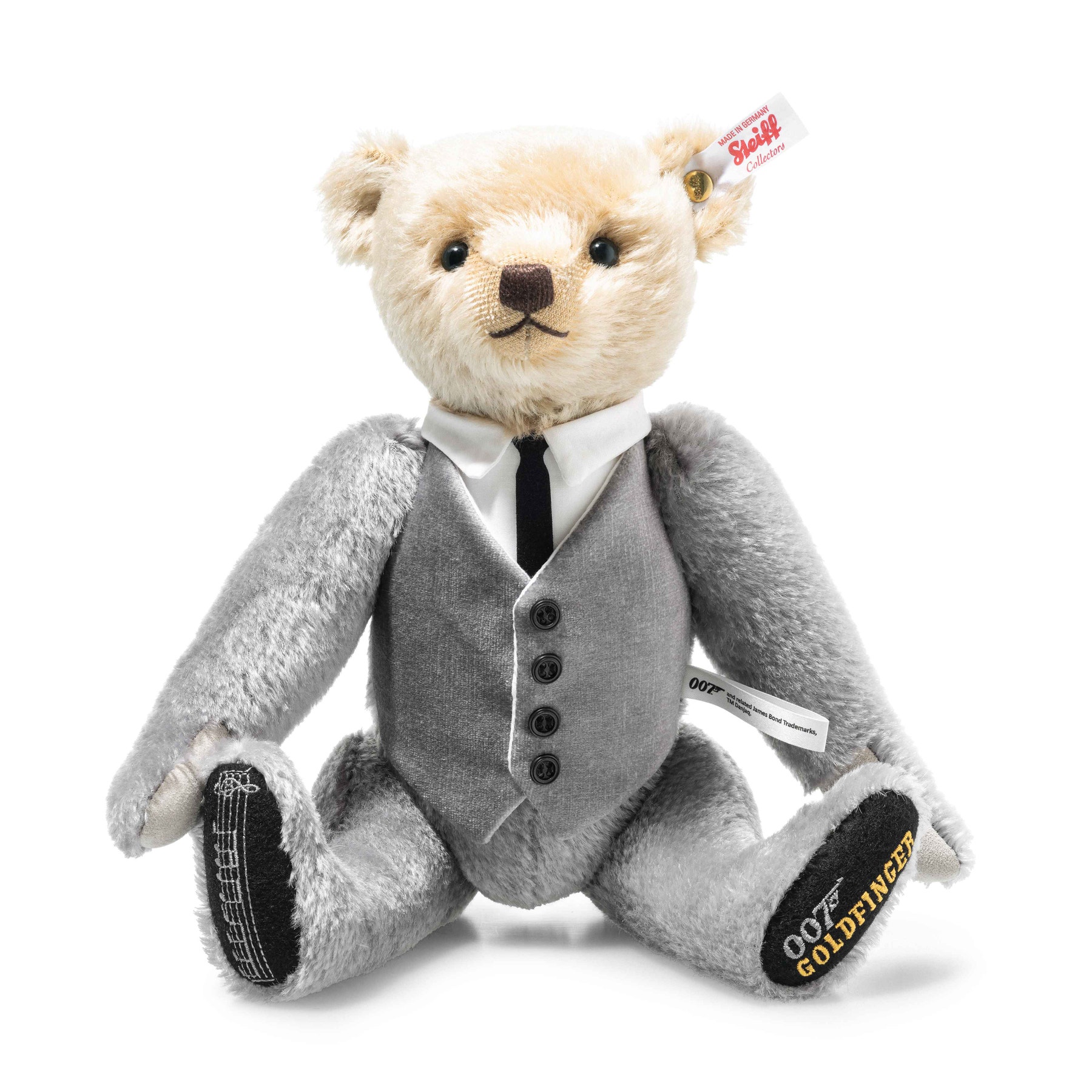 James Bond Goldfinger 60. Jubiläum Teddybär mit Musikwerk