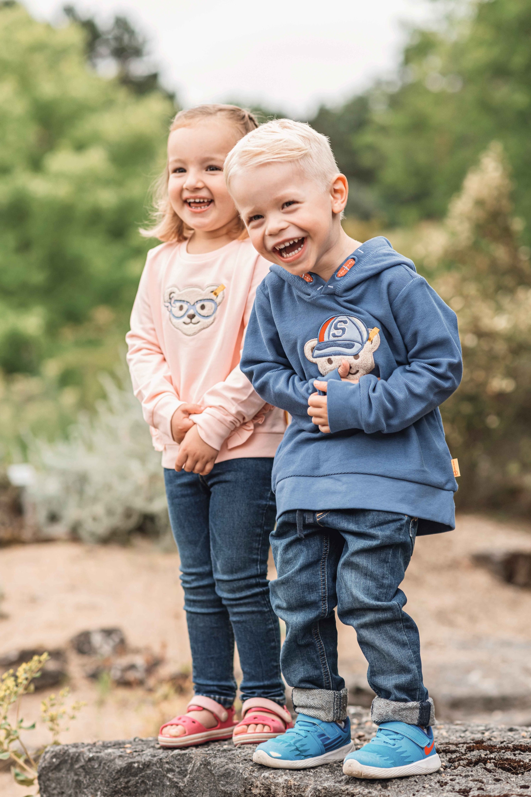 Steiff Jogginghose Jeans Bimba - Pantaloni Jogging Morbidosi Con Orsetto Per Neonata, Colore Rosé