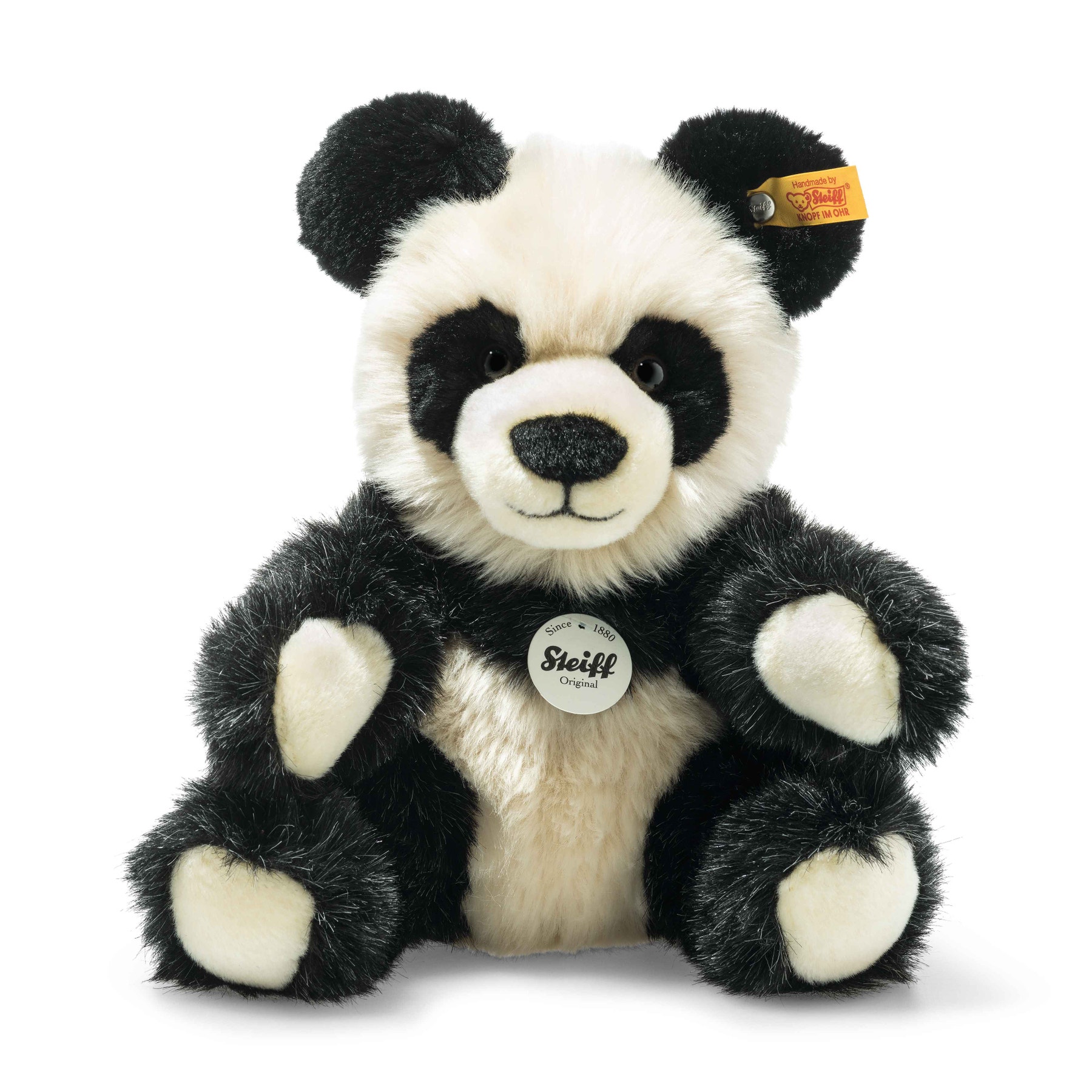 TOP Steiff 060151 Teddybär Panda Manschli 30 cm schwarz-weiß 