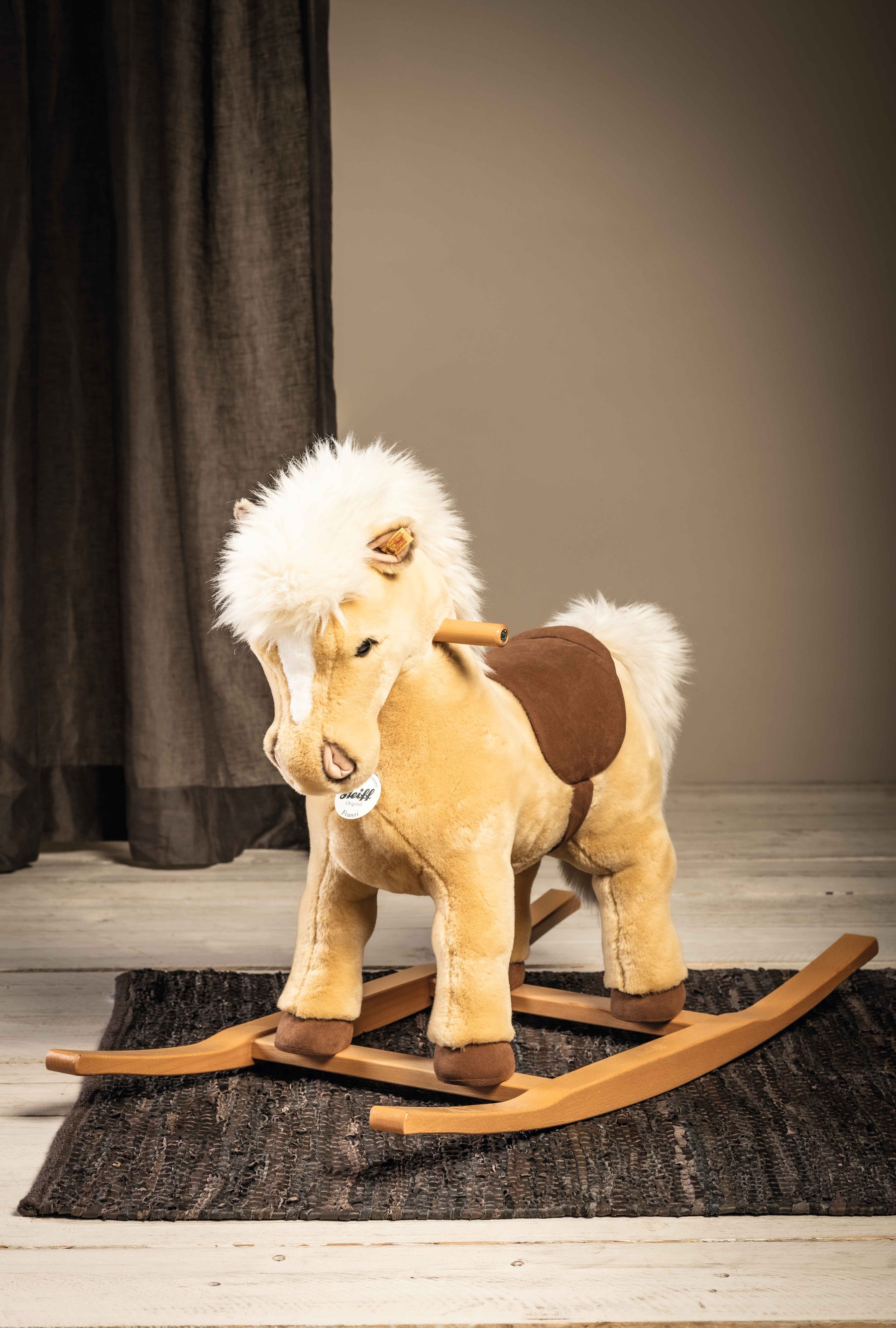 Franzi Pony Rocking Horse, 28 in, beige - Steiff.com