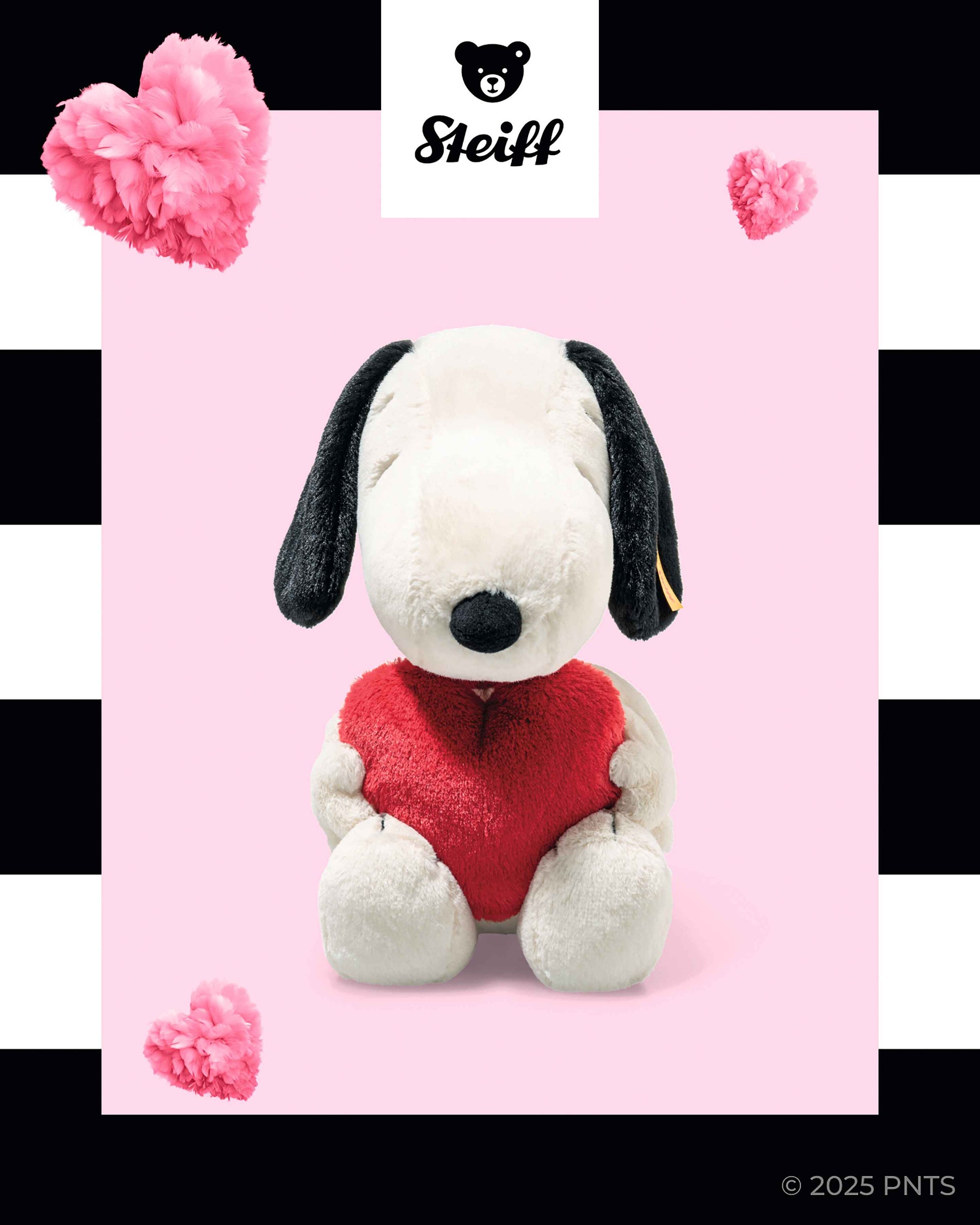 Snoopy Love with Red Heart, 12 in, white - undefined