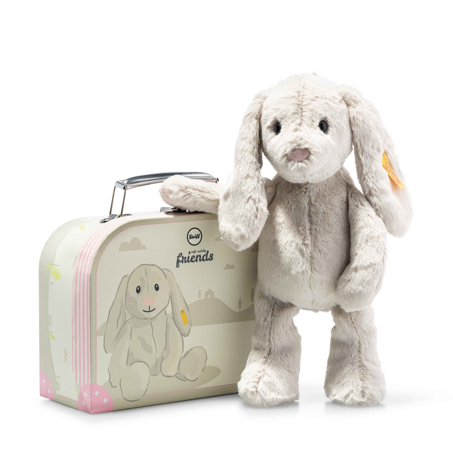 Soft Cuddly Friends lapin Hoppie dans sa valise