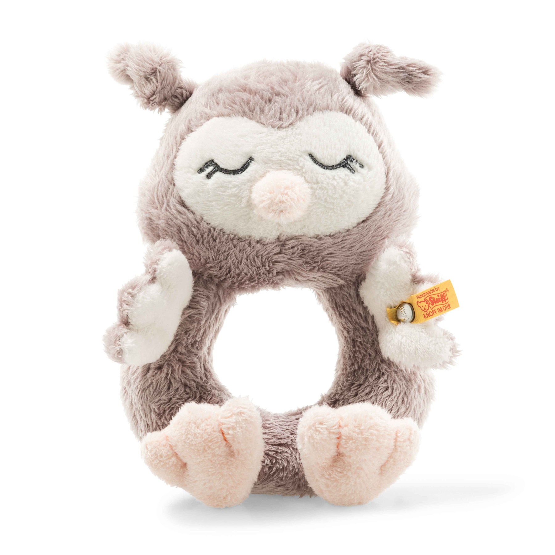 Soft Cuddly Friends Ollie owl grip toy with rattle