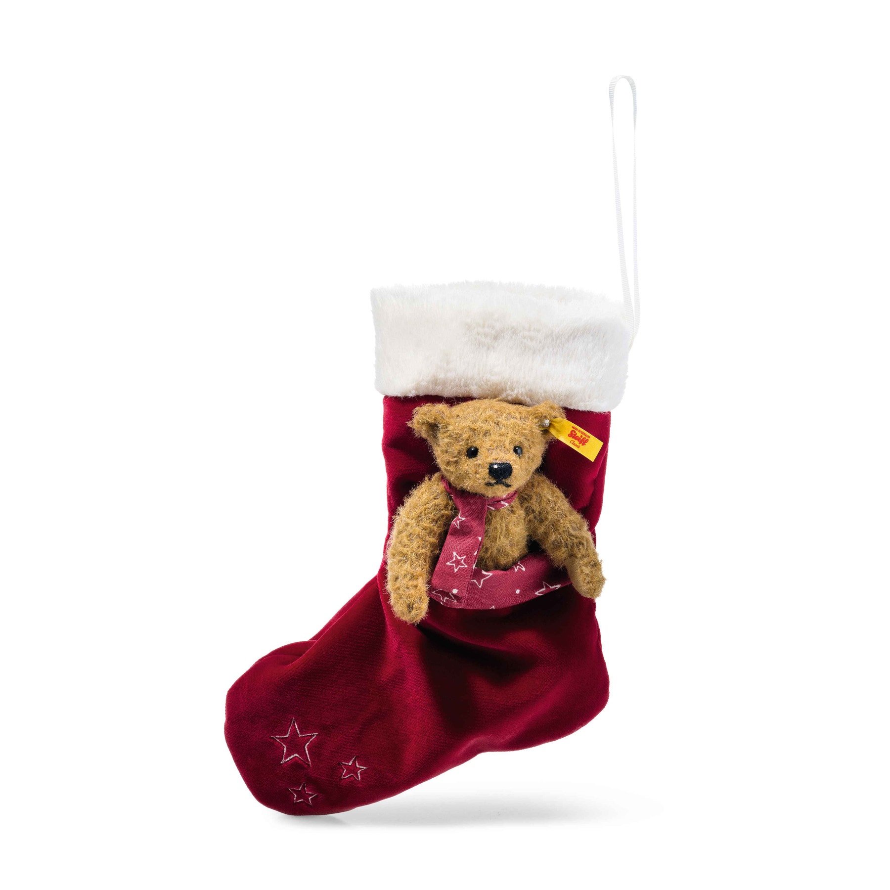 Teddybär mit Weihnachtssocke