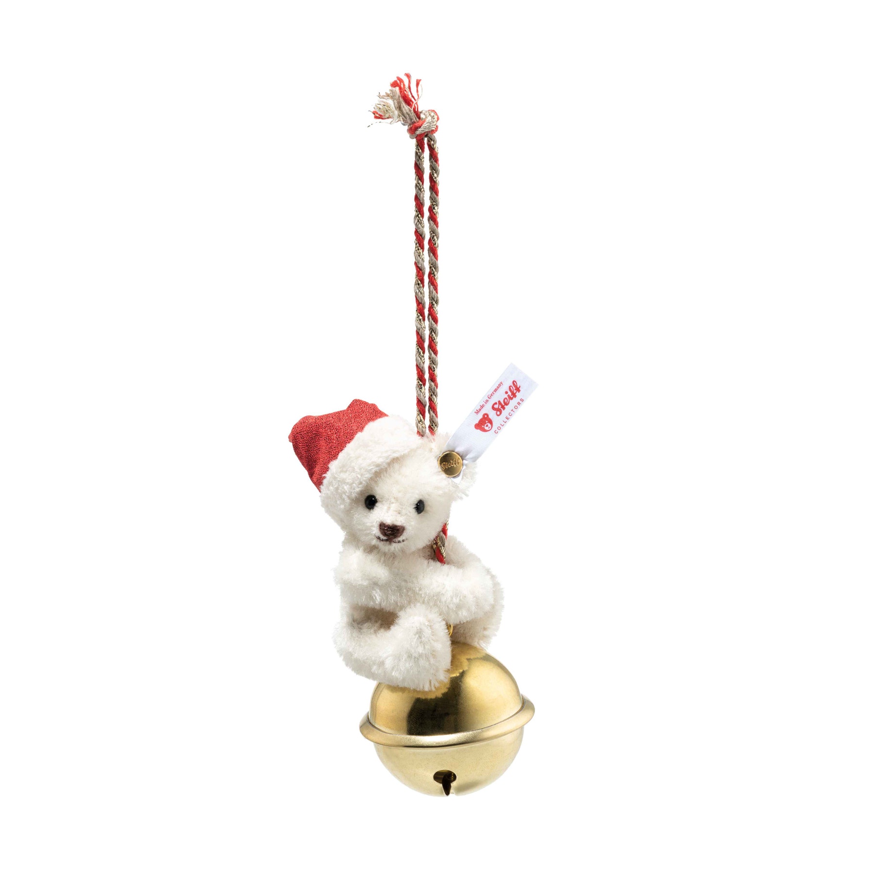 Teddy Bear Ornament on Christmas Bell