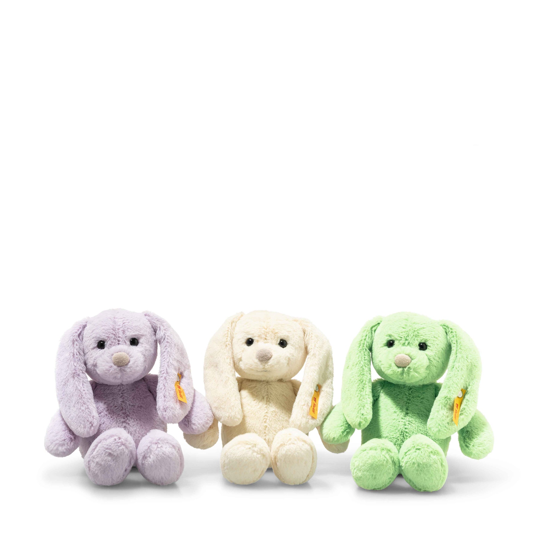 Peluche Lapin Steiff Vintage – Dralon Blanc, Brun, Lavande