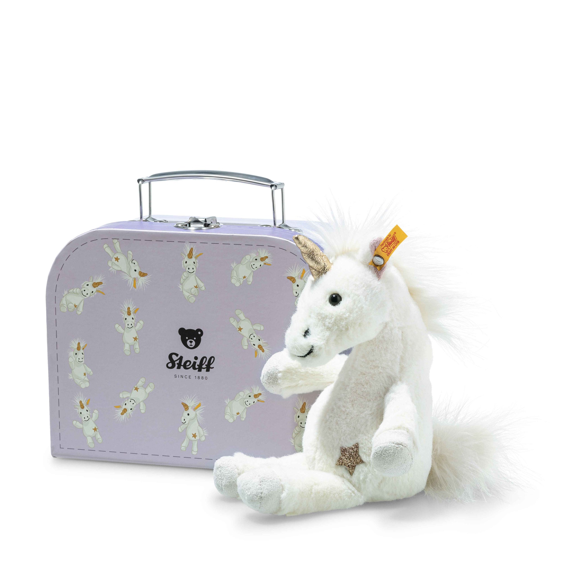 Licorne-pantin Unica dans sa valise
