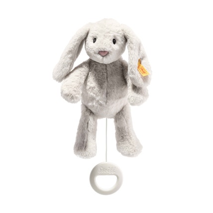 My First Steiff Hoppie Rabbit 10 in light grey Steiff