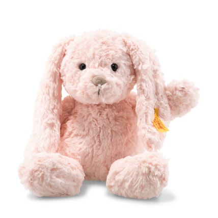 Commander maintenant en ligne chez  lapin en peluche Hoppel Hase  Schmusetuch bleu clair de STEIFF