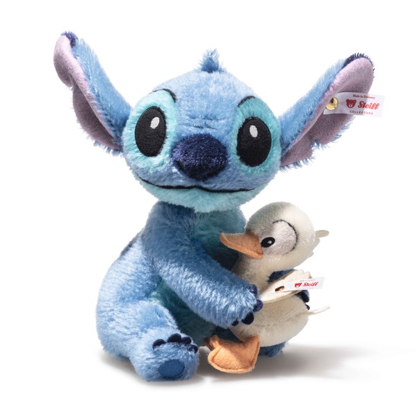 Disney Stitch with Duckling, 8 in, multicolored - Steiff.com
