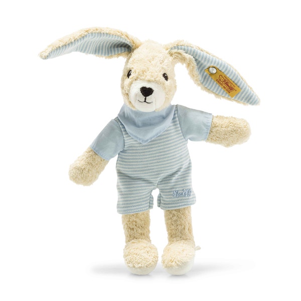 シュタイフ　Steiff うさぎぬいぐるみ　Hoppel Hoppel rabbit, 20 cm, light blue - Steiff.com