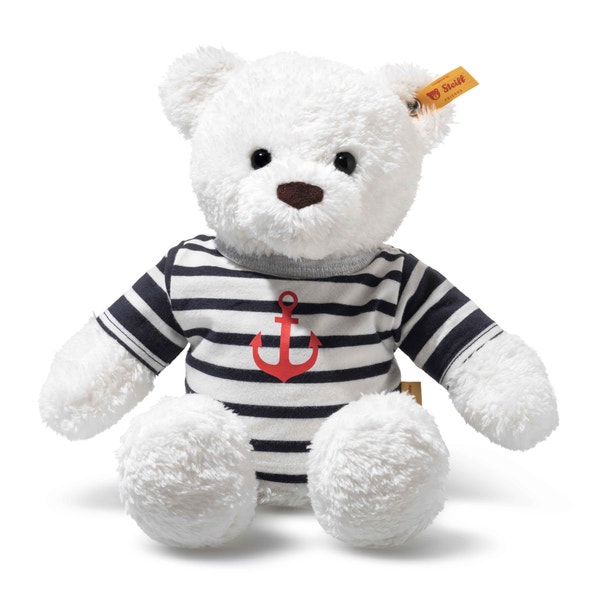Manni Teddy bear with T-shirt, 30 cm, white - Steiff.com