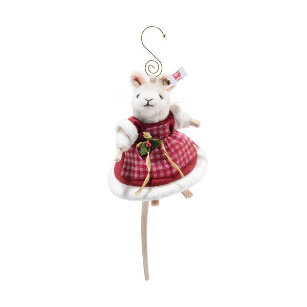 Mrs. Santa Claus Mouse Ornament, 4 in, white - Steiff.com