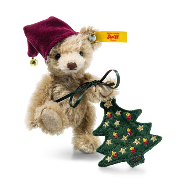 Nic Teddy bear with Christmas tree, 11 cm, beige - Steiff.com