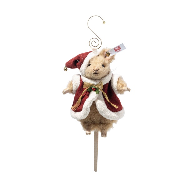 Santa mouse ornament 12 cm beige Steiff